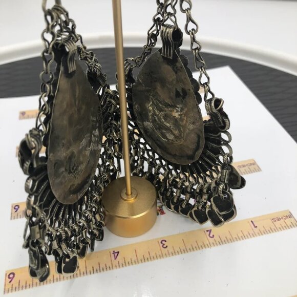 Tribal Dangle Earrings, Massive Earrings, Ethnic Kuchi Earrings, Boho Earrings - Picture 4 of 6